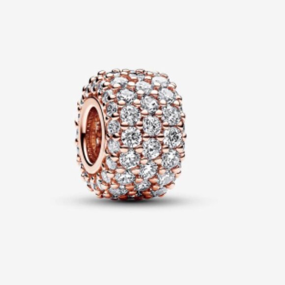 Pandora Jewelry - NEW Authentic Pandora Rose Charm Sparkling Pave Triple-ROW 782820C01